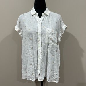 Rails Whitney White with Rose Gold Stars Button Down Shirt